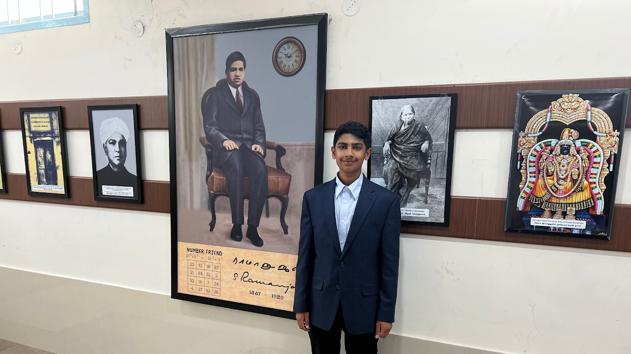 At the Ramanujan Museum during the 2023 India Tour